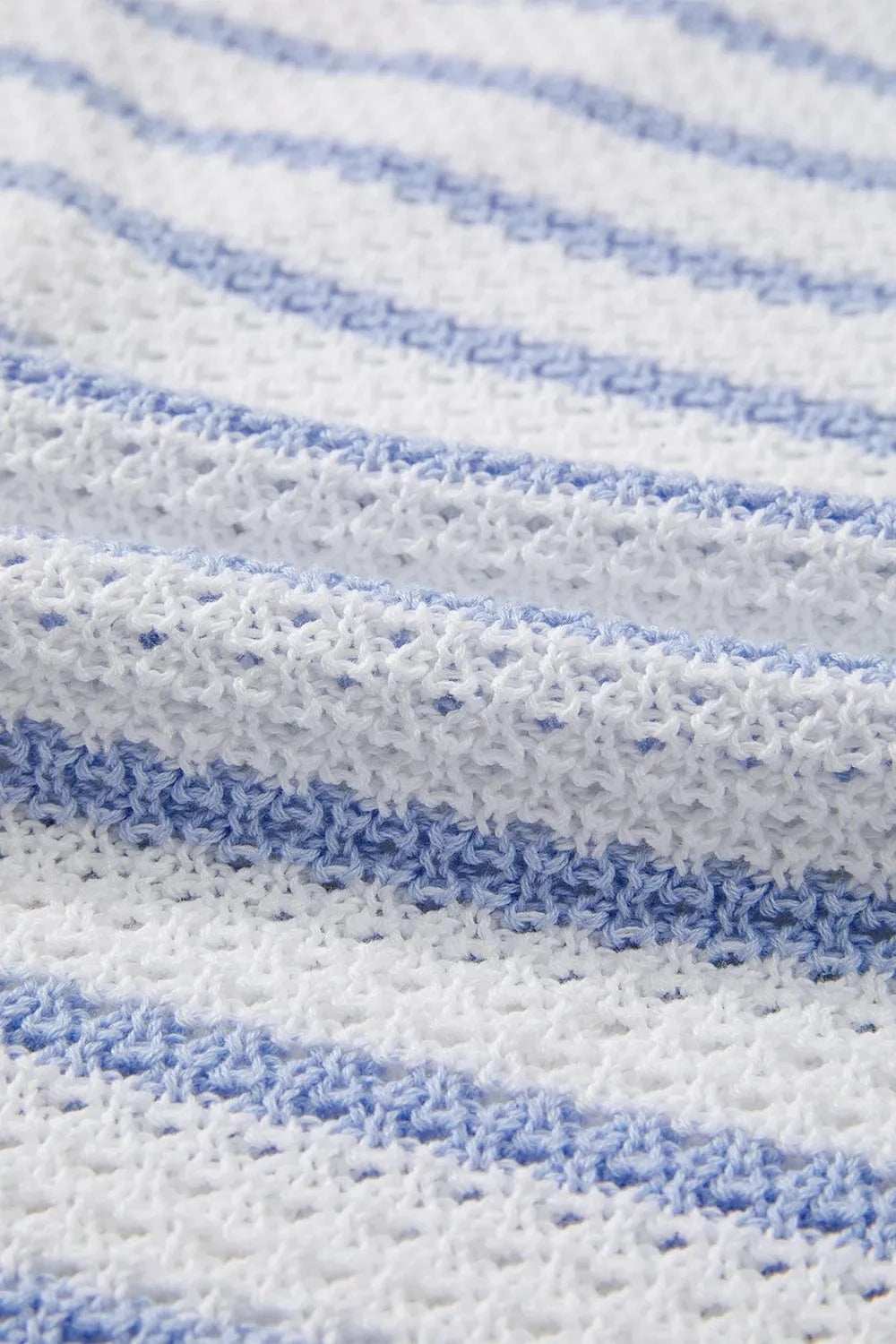 Stripe V Neck Gold Buttons Elegant Sweater Vest - Trendsi - Flyclothing LLC