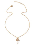 Zircon Palm Tree Pendant Necklace - Trendsi - Flyclothing LLC