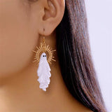 Halloween Sunburst Ghost Drop Earrings - Trendsi - Flyclothing LLC