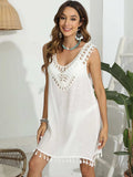 Tassel Scoop Neck Wide Strap Cover-Up - Trendsi - Flyclothing LLC