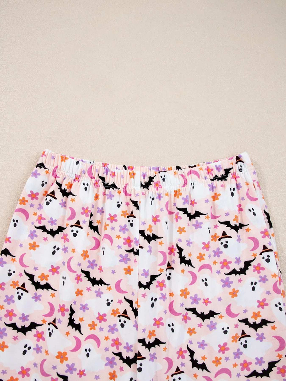Halloween Ghost Print Button Up Top and Pants Lounge Set - Trendsi - Flyclothing LLC