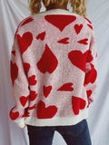 Heart Round Neck Long Sleeve Sweater - Trendsi - Flyclothing LLC