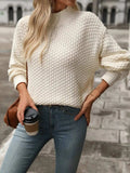Mock Neck Long Sleeve Sweater - Trendsi - Flyclothing LLC