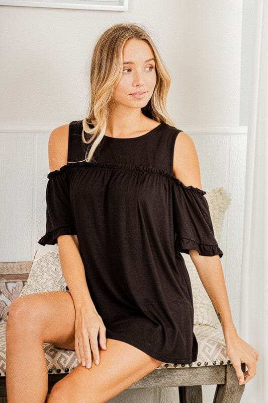 Heimish Full Size Frill Round Neck Cold Shoulder T-Shirt Plus Size - Trendsi - Flyclothing LLC