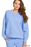 Zenana Ribbed Round Neck Pullover and Drawstring Pants Set - Trendsi - Flyclothing LLC