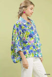 Umgee Mixed Floral Oversized Button Down Shirt - Trendsi - Flyclothing LLC
