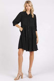 Mittoshop Button Detail Collared Neck Tiered Shirt Dress - Trendsi - Flyclothing LLC
