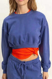 HYFVE Crew Neck Long Sleeve Crop Sweatshirt - Trendsi - Flyclothing LLC
