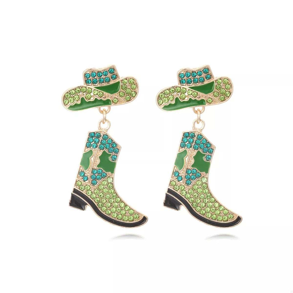 Cowboy Hat and Boot Dangle Earrings - Trendsi - Flyclothing LLC