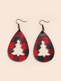 PU Leather Cutout Christmas Tree Earrings - Trendsi - Flyclothing LLC