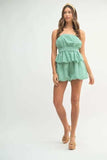 MABLE Gingham Tube Top and Shorts Set - Trendsi - Flyclothing LLC