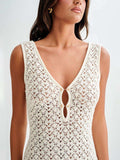 Openwork Sleeveless Maxi Dress - Trendsi - Flyclothing LLC