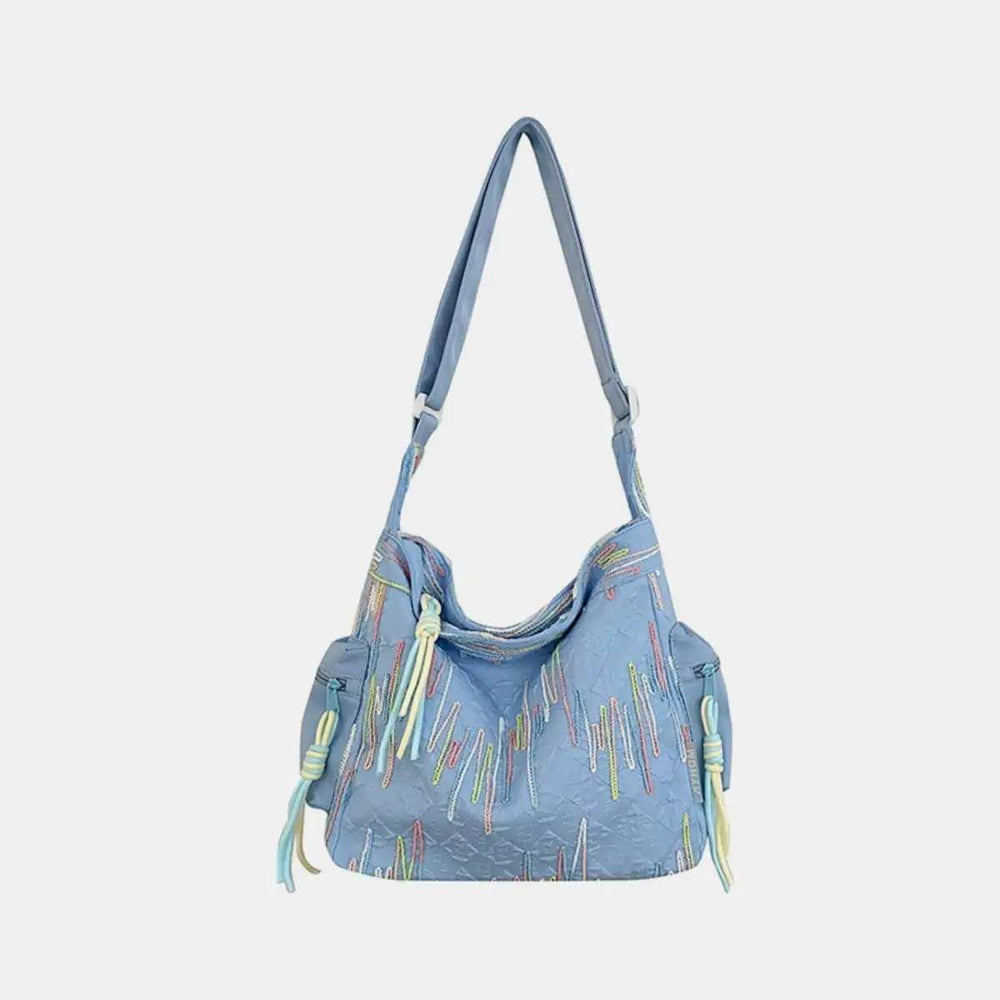 Contrast Texture Shoulder Bag - Trendsi - Flyclothing LLC