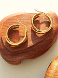 18K Gold-Plated Titanium Steel Huggie Earrings - Trendsi - Flyclothing LLC