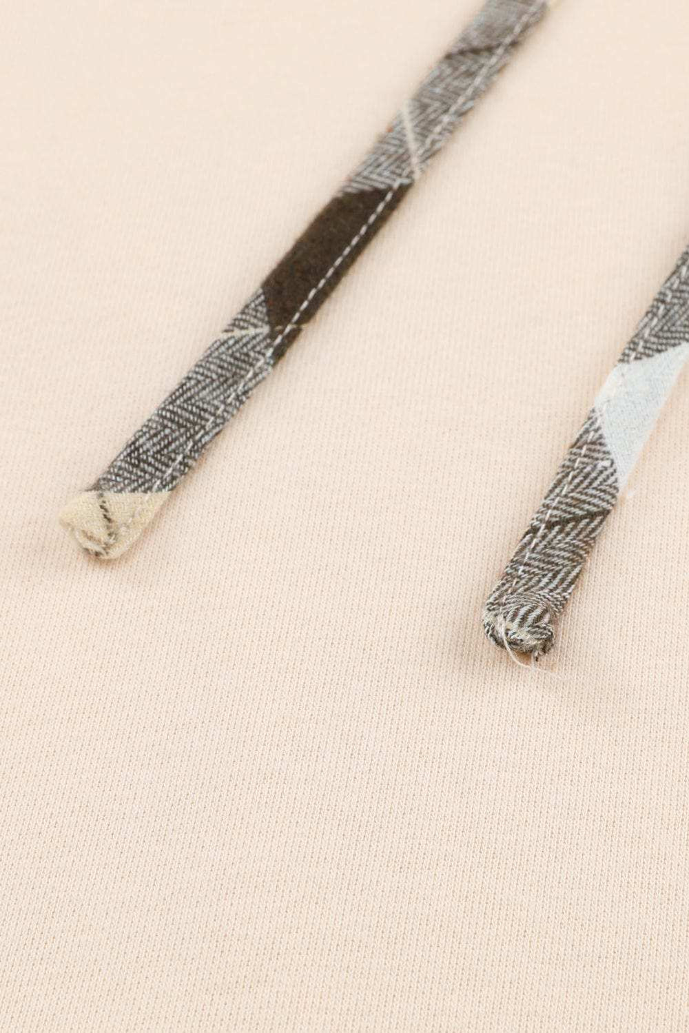 Drawstring Plaid Long Sleeve Hoodie - Trendsi - Flyclothing LLC