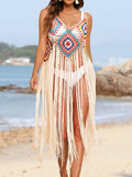 Fringe Spaghetti Strap Cover-Up - Trendsi - Flyclothing LLC