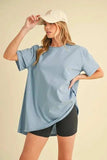Aemi+Co Round Neck Short Sleeve Oversized T-Shirt - Trendsi - Flyclothing LLC