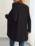 Open Front Longline Cardigan with Side Pockets - Trendsi - Flyclothing LLC