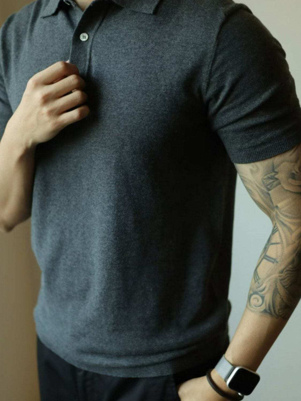 Men's Plus Size Button Detail Short Sleeve Polo - Trendsi - Flyclothing LLC