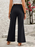 Elastic Waist Wide Leg Pants - Trendsi - Flyclothing LLC