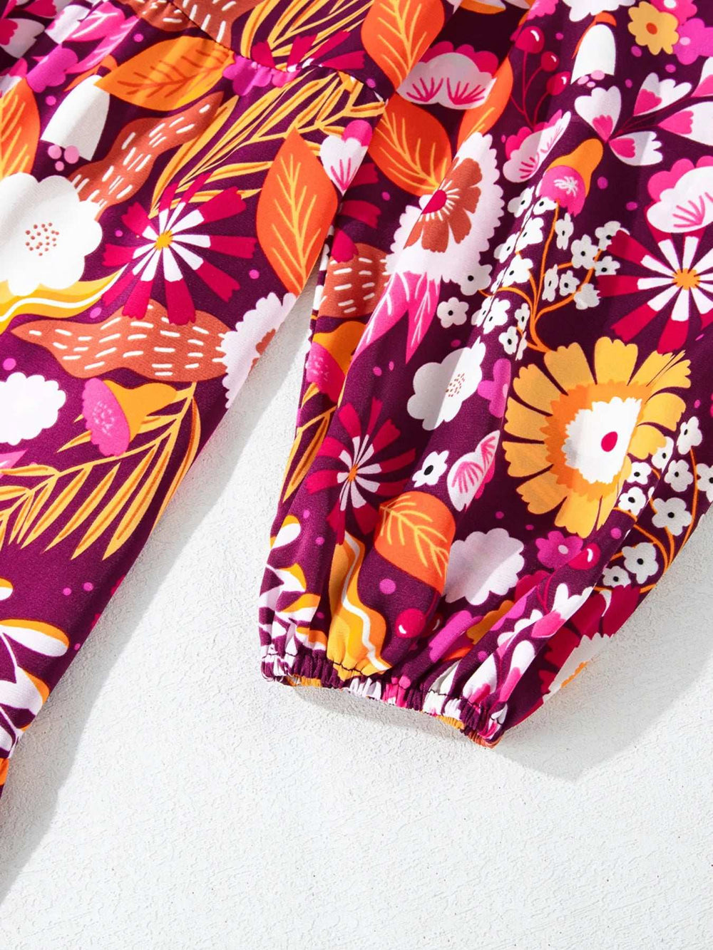 Floral Print Long Sleeve Midi Dress with Pockets - Trendsi - Flyclothing LLC