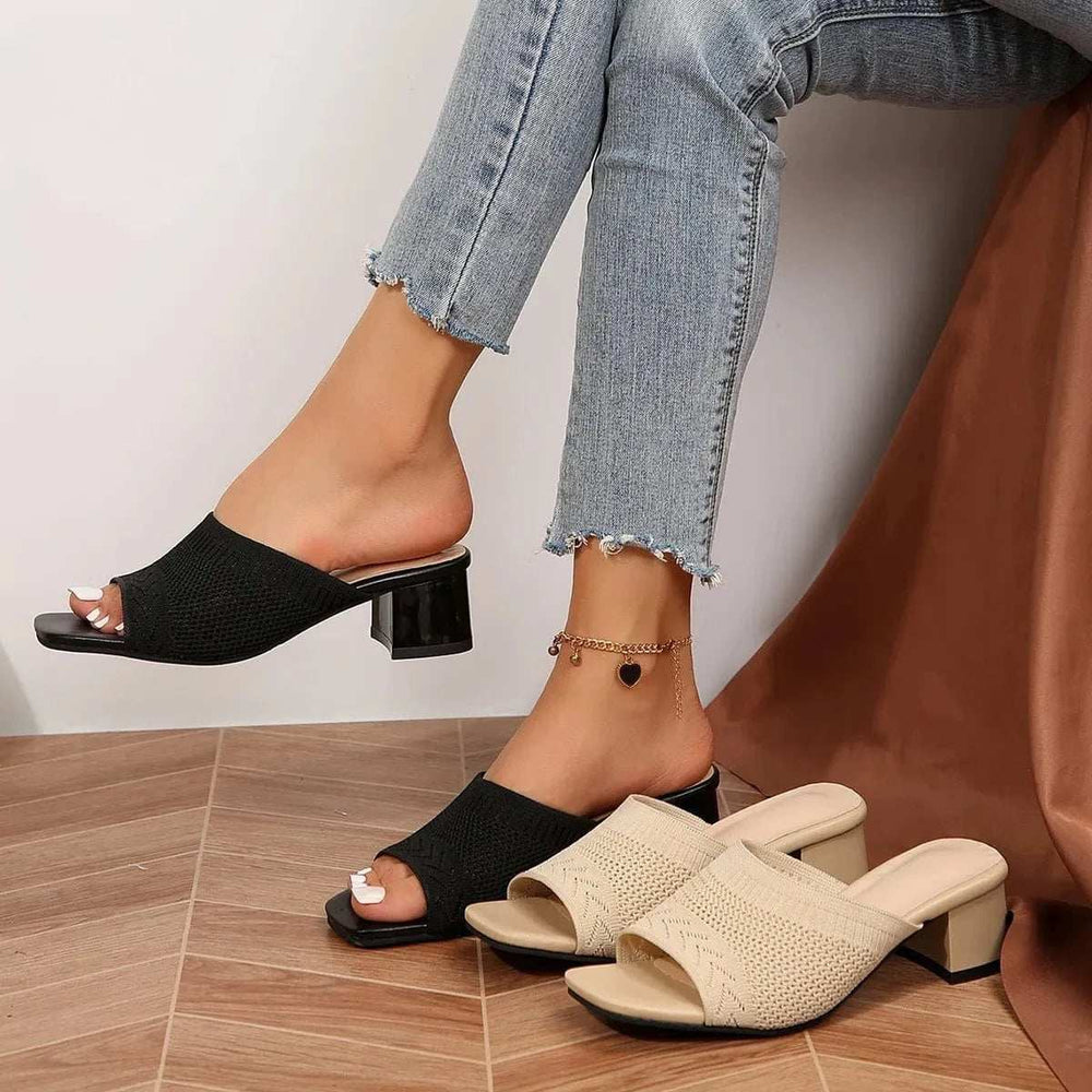 Open Toe Block Heel Sandals - Trendsi - Flyclothing LLC