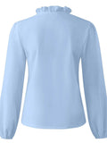 Full Size Ruffled V-Neck Long Sleeve Blouse - Trendsi - Flyclothing LLC