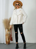 Pocketed Sherpa Zip Up Long Sleeve Jacket - Trendsi - Flyclothing LLC