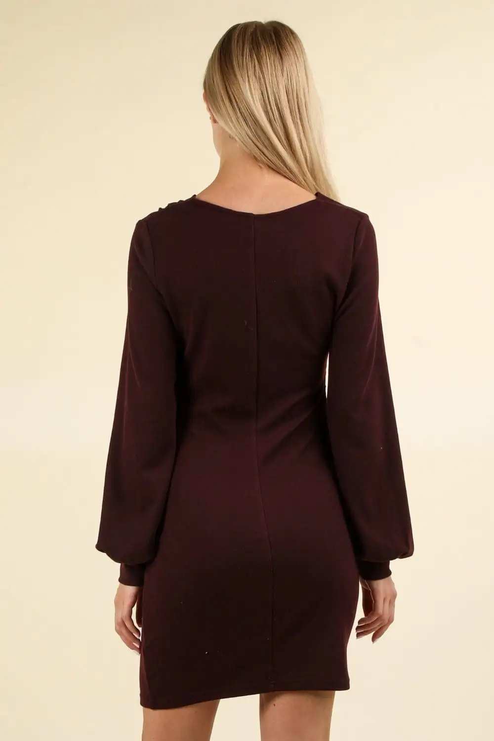 VERY J Ruched Detail Bodycon Mini Dress - Trendsi - Flyclothing LLC