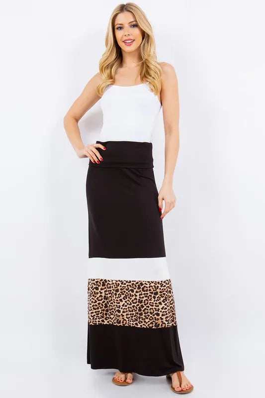 Celeste Full Size Leopard Color Block Tube Maxi Dress Plus Size - Trendsi - Flyclothing LLC