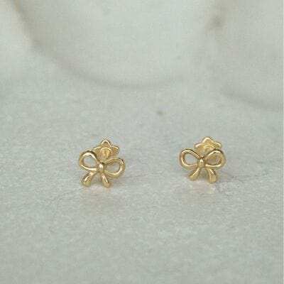 Copper Bow Stud Earrings - Trendsi - Flyclothing LLC
