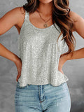 Sequin Scoop Neck Tank - Trendsi - Flyclothing LLC