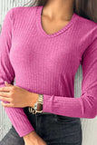 V-Neck Long Sleeve T-Shirt - Trendsi - Flyclothing LLC