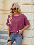 Florira Round Neck Half Sleeve T-Shirt - Trendsi - Flyclothing LLC