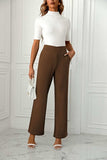 High Waist Straight Leg Pants - Trendsi - Flyclothing LLC