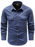 Men's Plus Size Button Up Long Sleeve Shirt - Trendsi - Flyclothing LLC