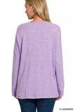 Zenana Viscose Long Sleeve Front Pockets Sweater - Trendsi - Flyclothing LLC