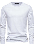 Men's Full Size Round Neck Long Sleeve T-Shirt Plus Size - Trendsi - Flyclothing LLC