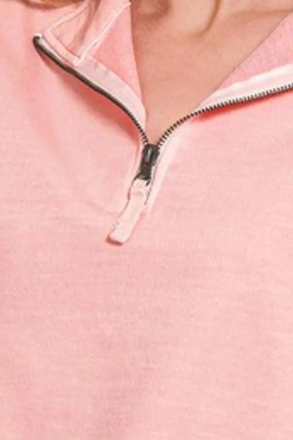 Zenana F/terry Pigment Dye & Enzyme Washing Half Zip Top - Trendsi - Flyclothing LLC