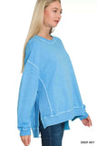 Zenana Full Size French Terry Pigment Dye & Enzyme Washing Pullover Plus Size - Trendsi - Flyclothing LLC
