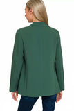 Zenana Woven Long Sleeve Blazer With Lining - Trendsi - Flyclothing LLC