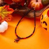 Halloween Spider Web Beaded Necklace - Trendsi - Flyclothing LLC