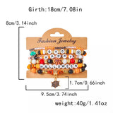 6 Piece Halloween Letter Beaded Bracelet - Trendsi - Flyclothing LLC