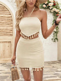Waffle-Knit Halter Neck Top and Skirt Set - Trendsi - Flyclothing LLC