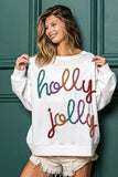 BiBi Holly Jolly Christmas French Terry Sweatshirt - Trendsi - Flyclothing LLC