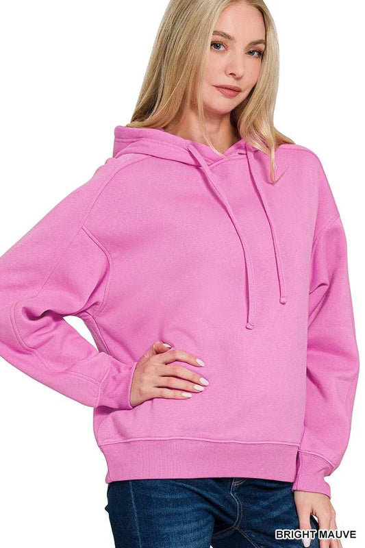 Zenana Drawstring Relaxed Fit Fleece Hoodie - Trendsi - Flyclothing LLC