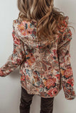 Printed Long Sleeve Hooded Jacket - Trendsi - Flyclothing LLC