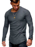 Men's Plus Size Round Neck Long Sleeve T-Shirt - Trendsi - Flyclothing LLC