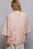 POL Embroidered Floral Collared Neck Shirt with Scalloped Edges - Trendsi - Flyclothing LLC