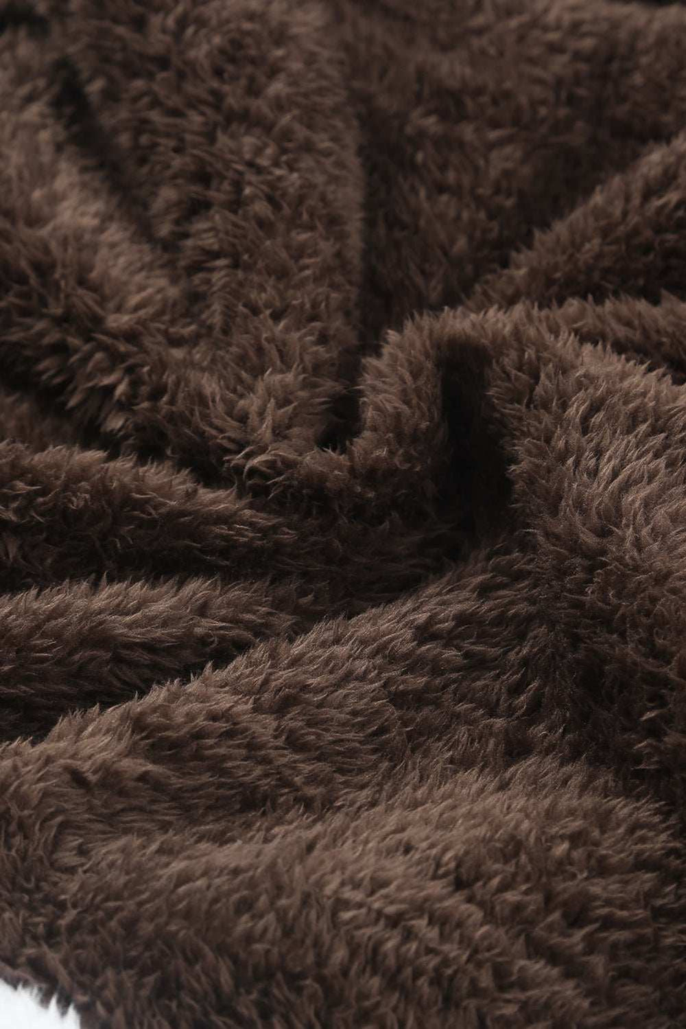 Color Block Half Zip Long Sleeve Fuzzy Sweatshirt - Trendsi - Flyclothing LLC